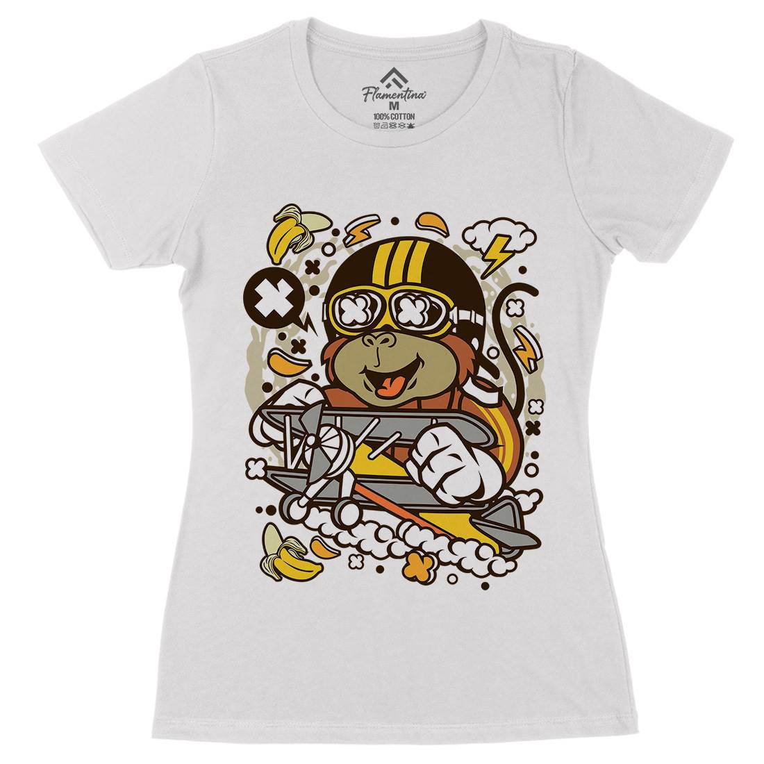 Monkey Pilot Womens Organic Crew Neck T-Shirt Work C590
