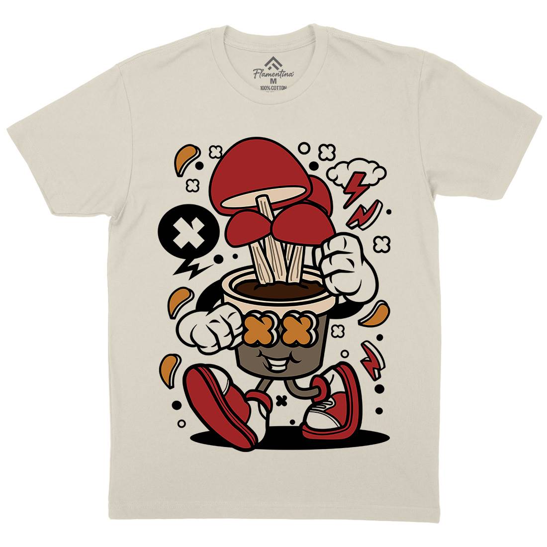 Mushroom Mens Organic Crew Neck T-Shirt Food C592
