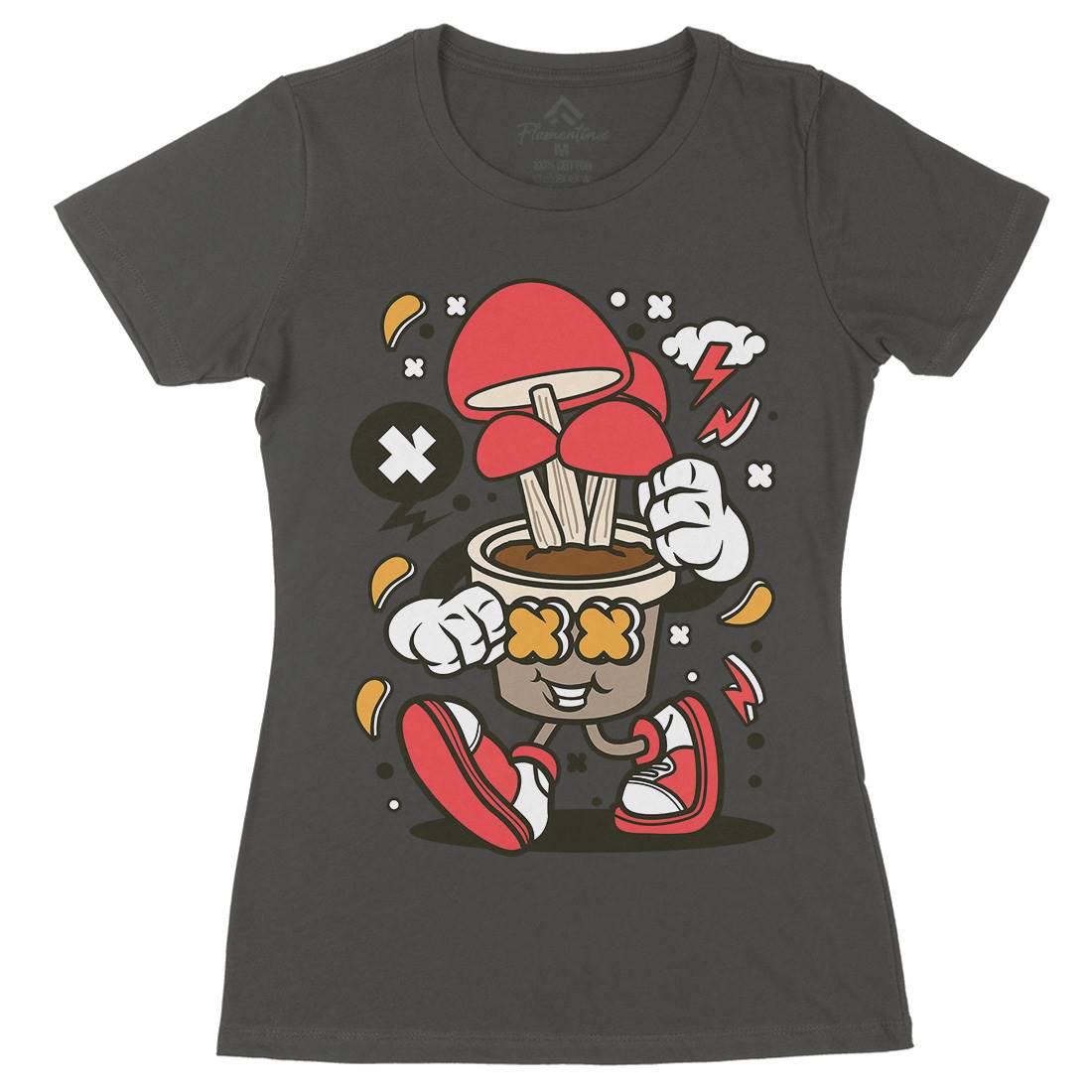 Mushroom Womens Organic Crew Neck T-Shirt Food C592