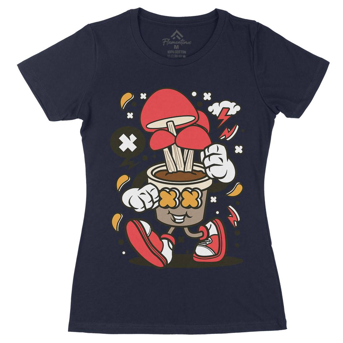 Mushroom Womens Organic Crew Neck T-Shirt Food C592