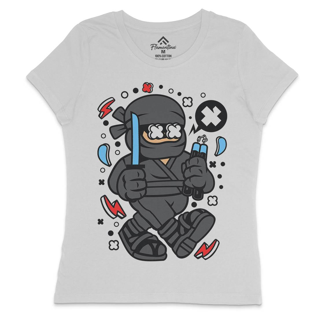 Ninja Kid Womens Crew Neck T-Shirt Warriors C593