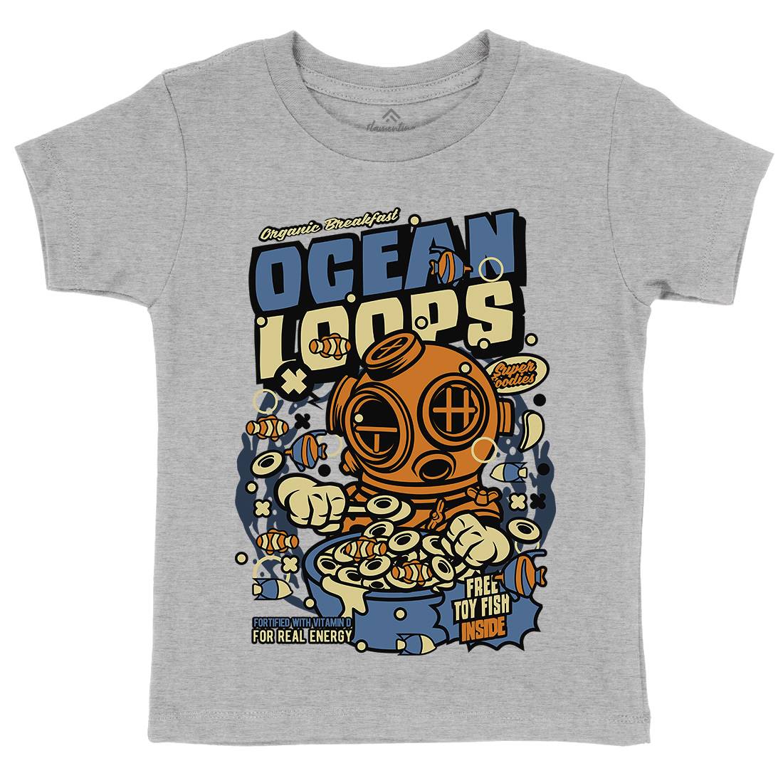 Ocean Loops Kids Crew Neck T-Shirt Food C594