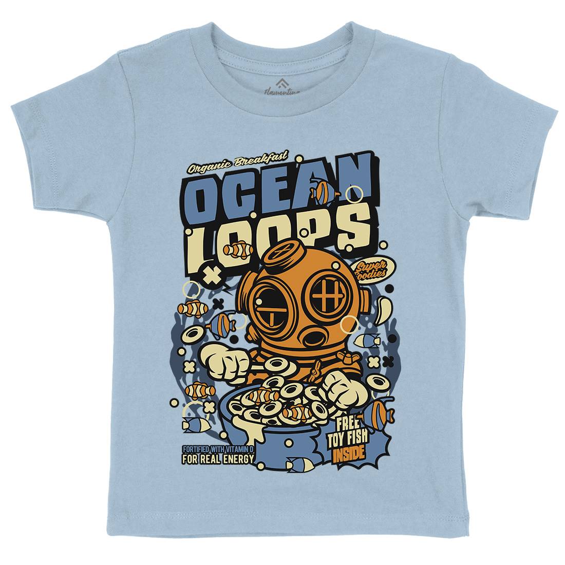 Ocean Loops Kids Crew Neck T-Shirt Food C594