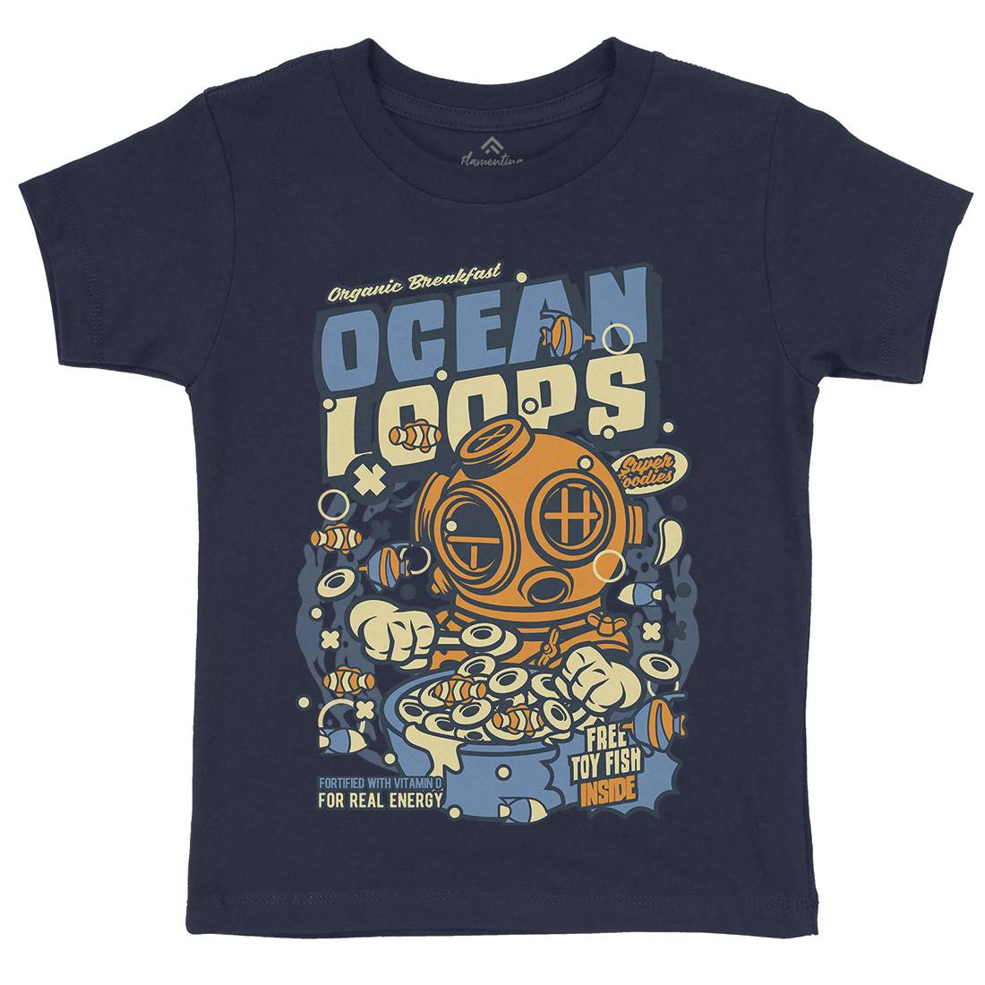 Ocean Loops Kids Organic Crew Neck T-Shirt Food C594