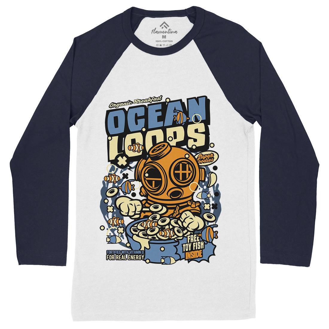 Ocean Loops Mens Long Sleeve Baseball T-Shirt Food C594