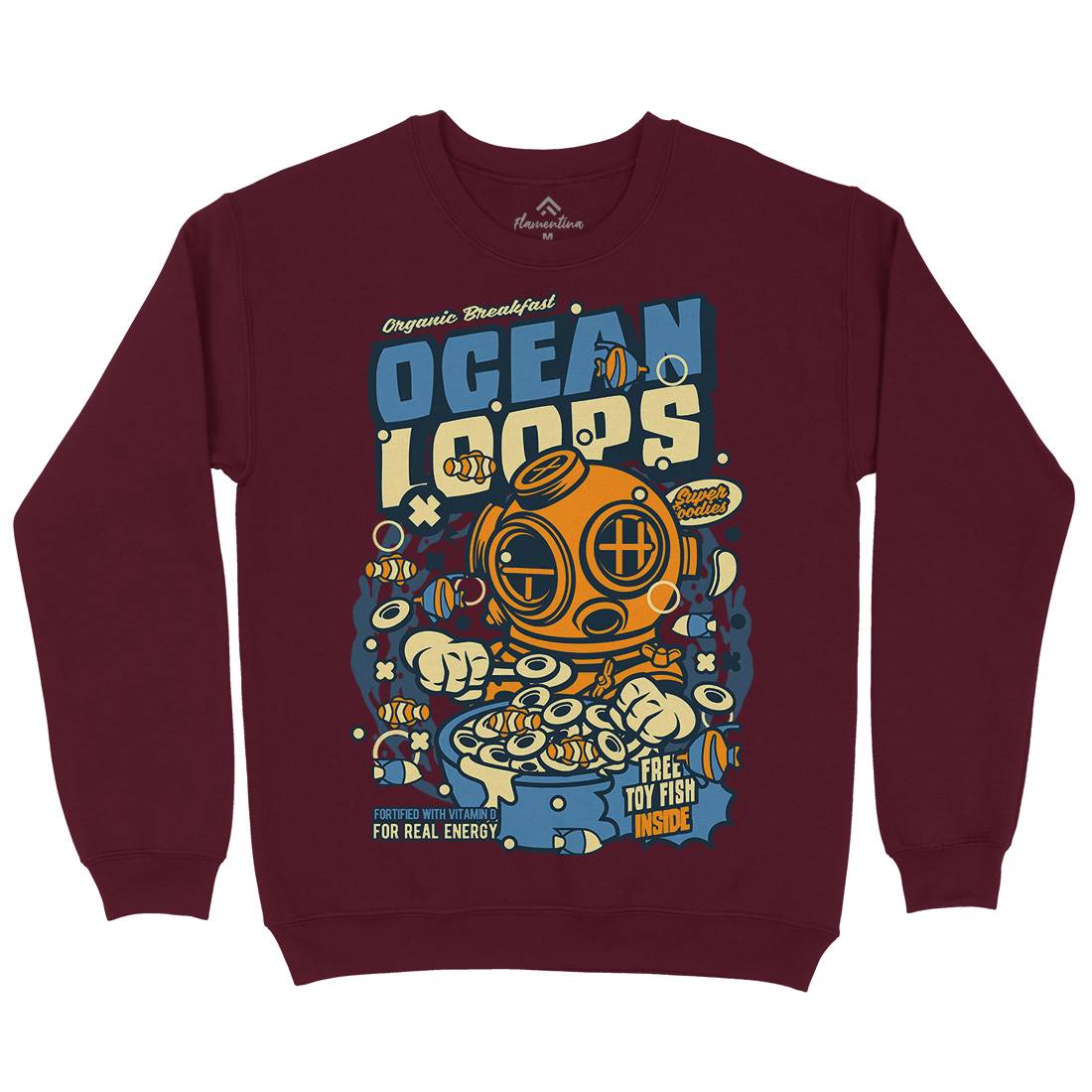 Ocean Loops Mens Crew Neck Sweatshirt Food C594