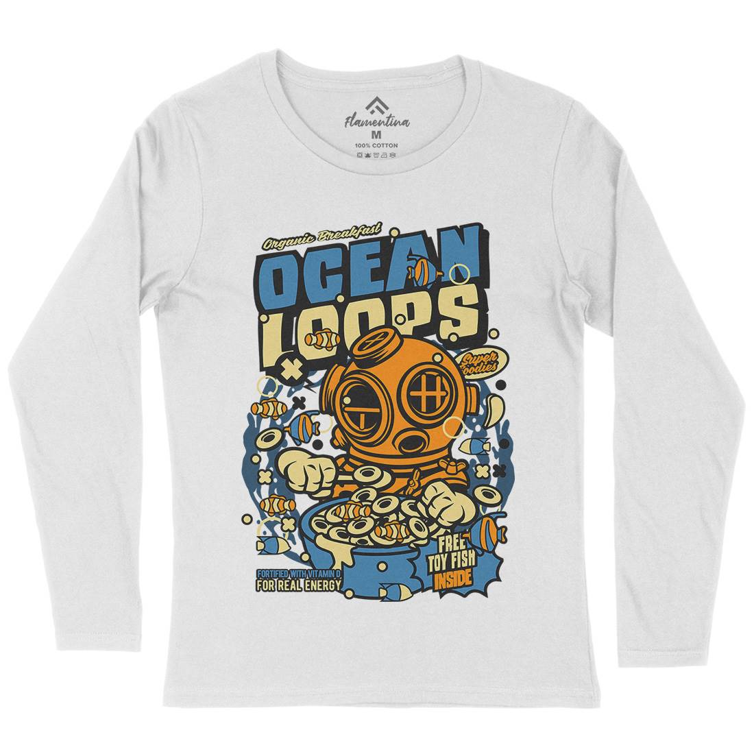 Ocean Loops Womens Long Sleeve T-Shirt Food C594