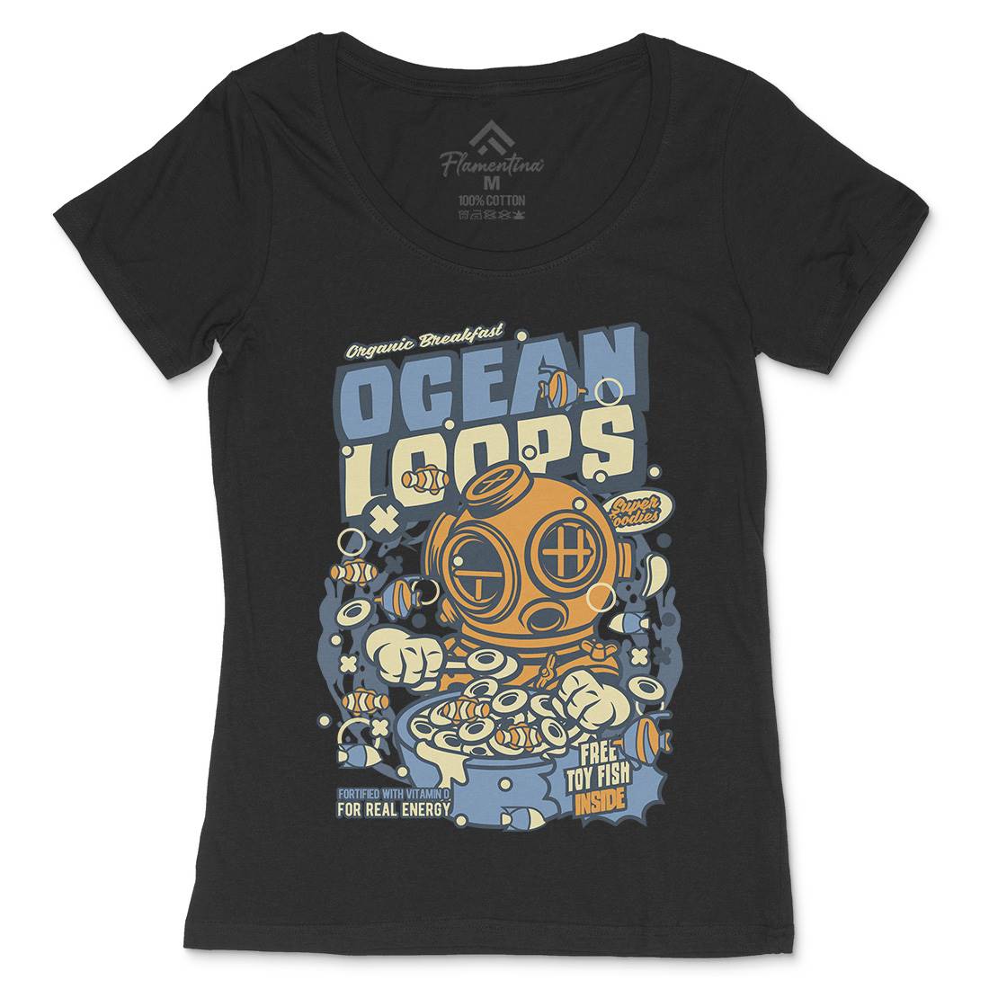 Ocean Loops Womens Scoop Neck T-Shirt Food C594