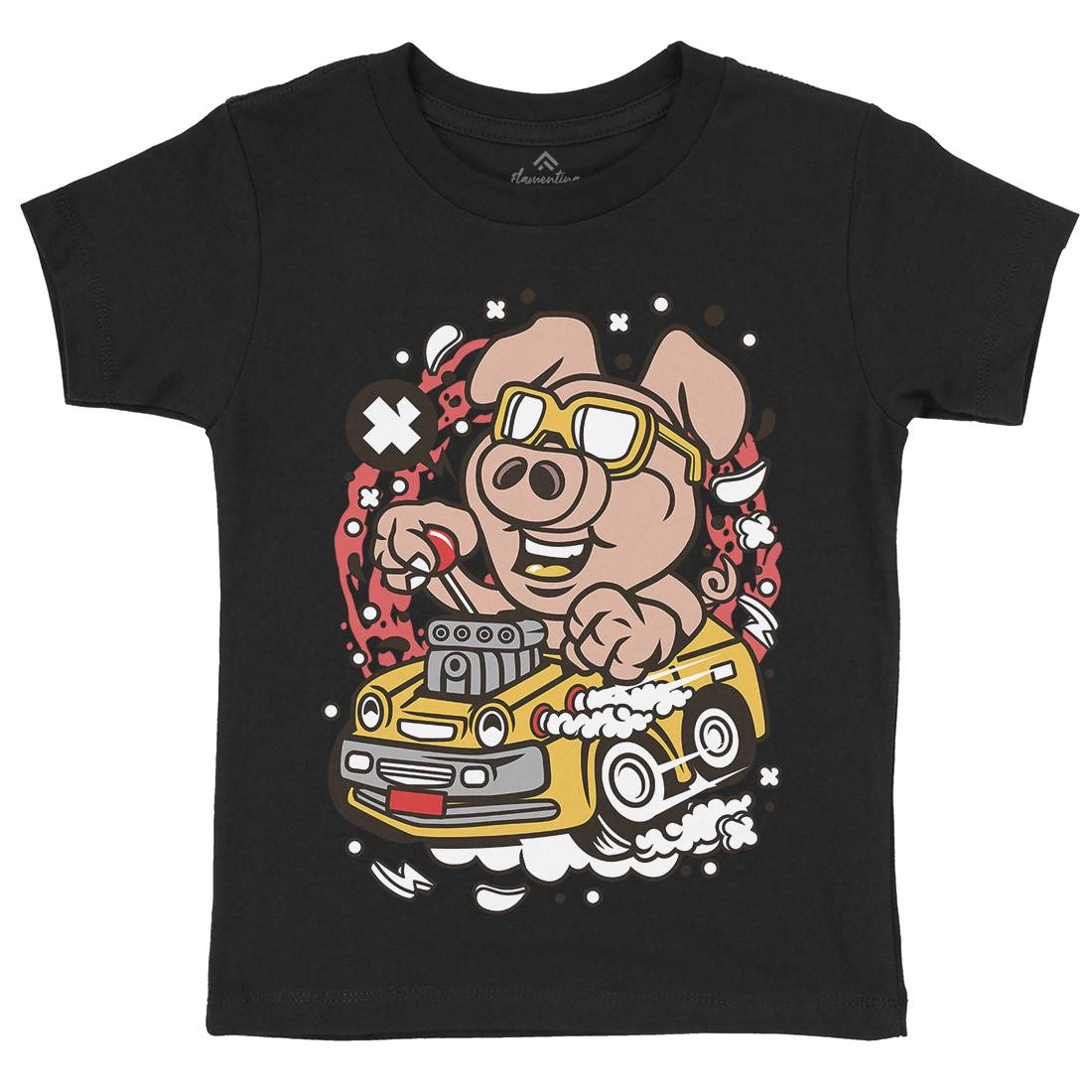 Oink Hotrod Kids Organic Crew Neck T-Shirt Cars C595