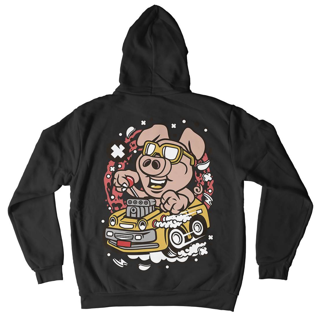 Oink Hotrod Kids Crew Neck Hoodie Cars C595