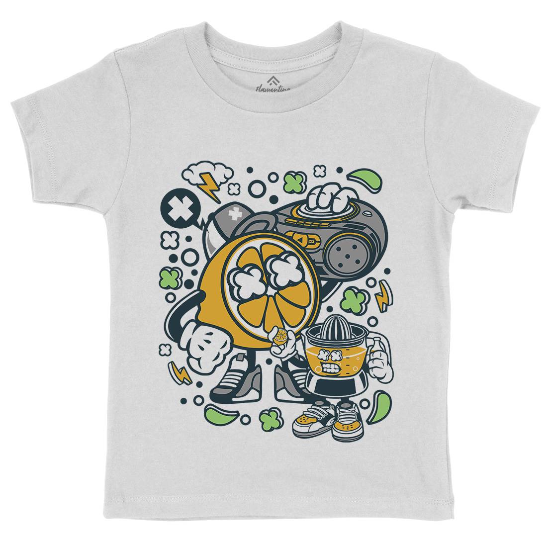 Orange Boombox Kids Organic Crew Neck T-Shirt Music C596