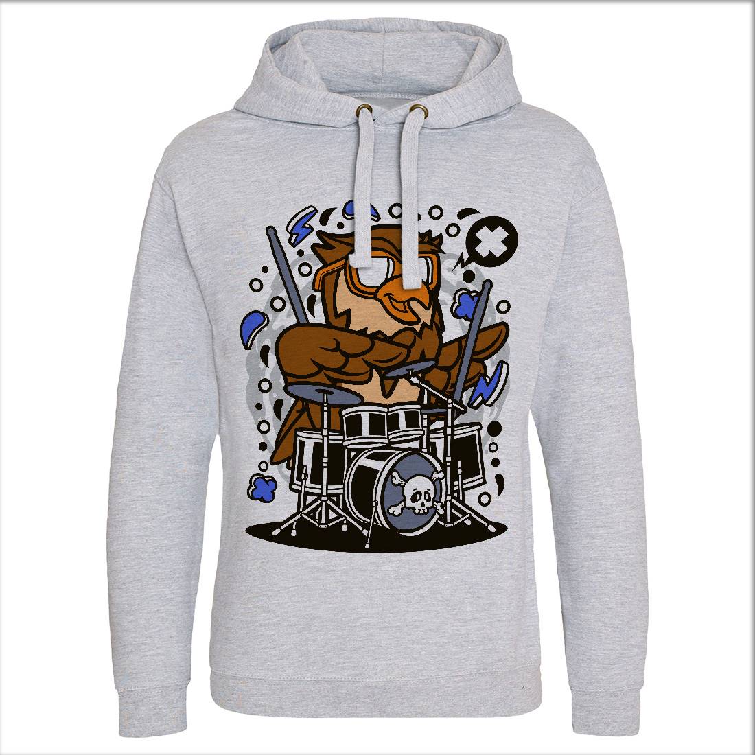Owl Drummer Mens Hoodie Without Pocket Music C597