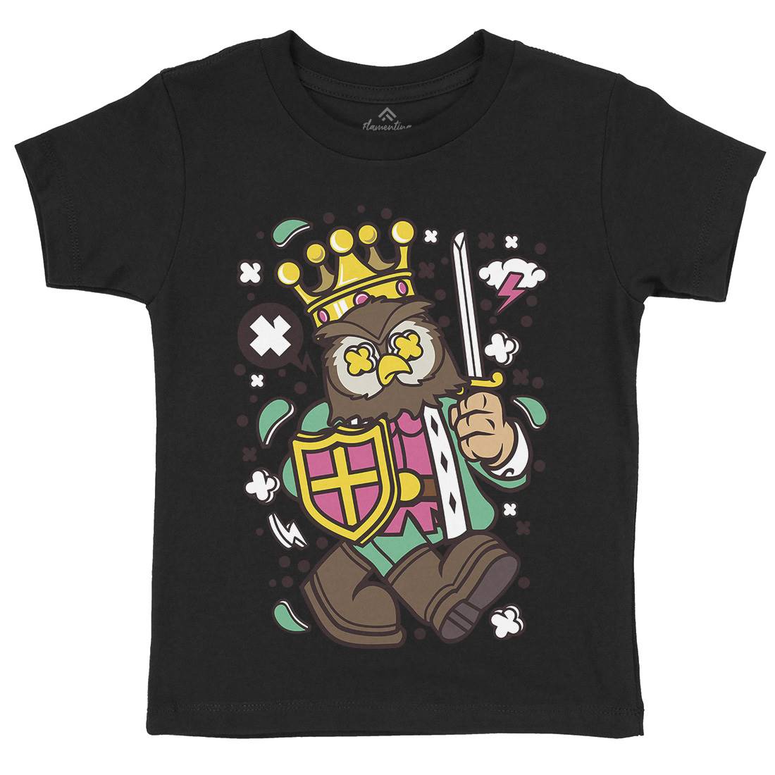 Owl King Kids Organic Crew Neck T-Shirt Animals C598