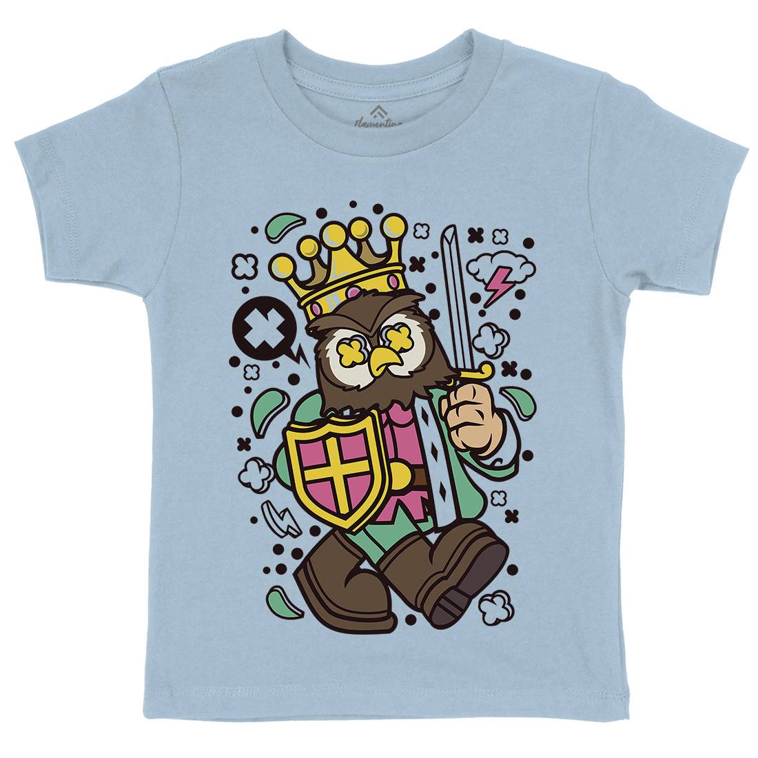 Owl King Kids Organic Crew Neck T-Shirt Animals C598