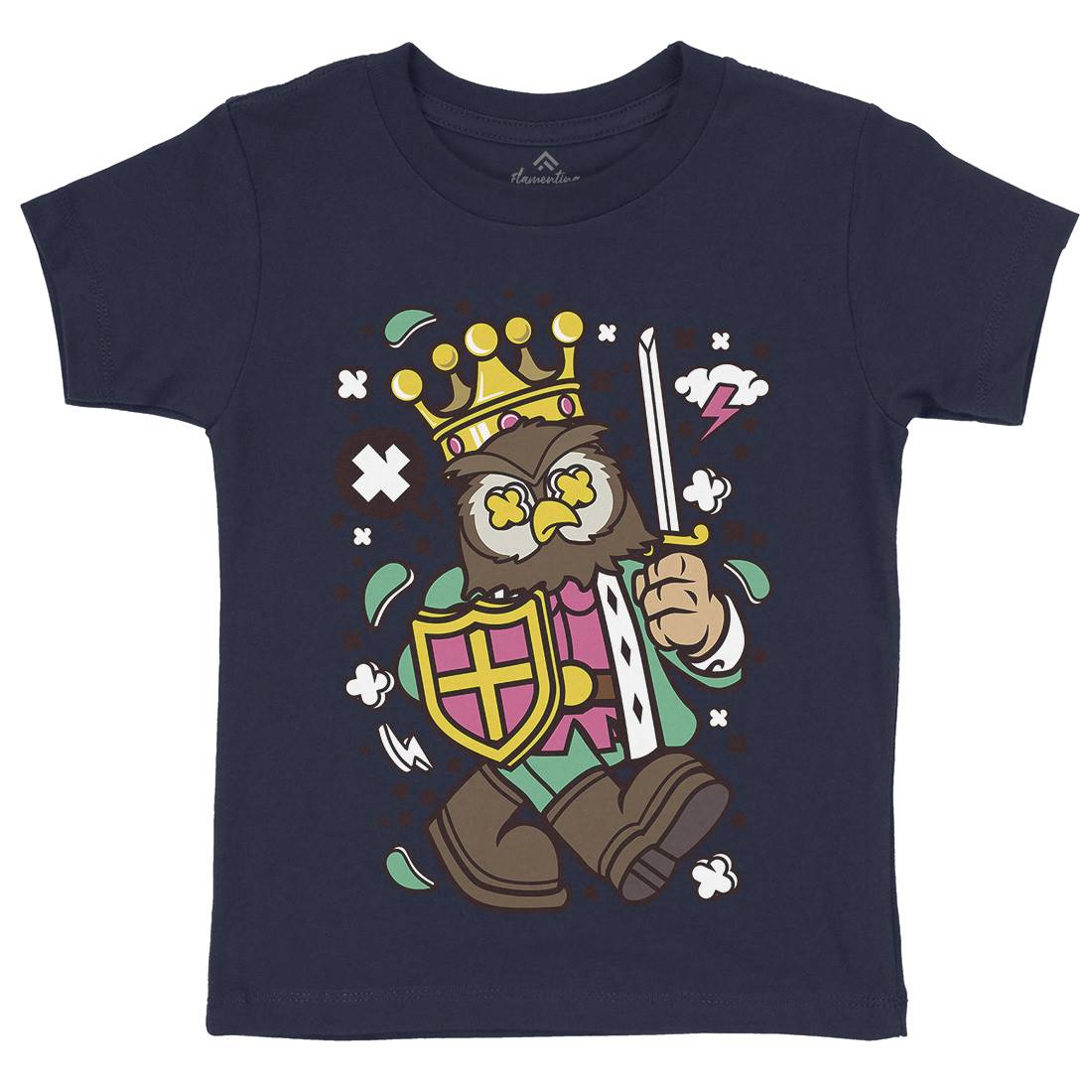 Owl King Kids Crew Neck T-Shirt Animals C598