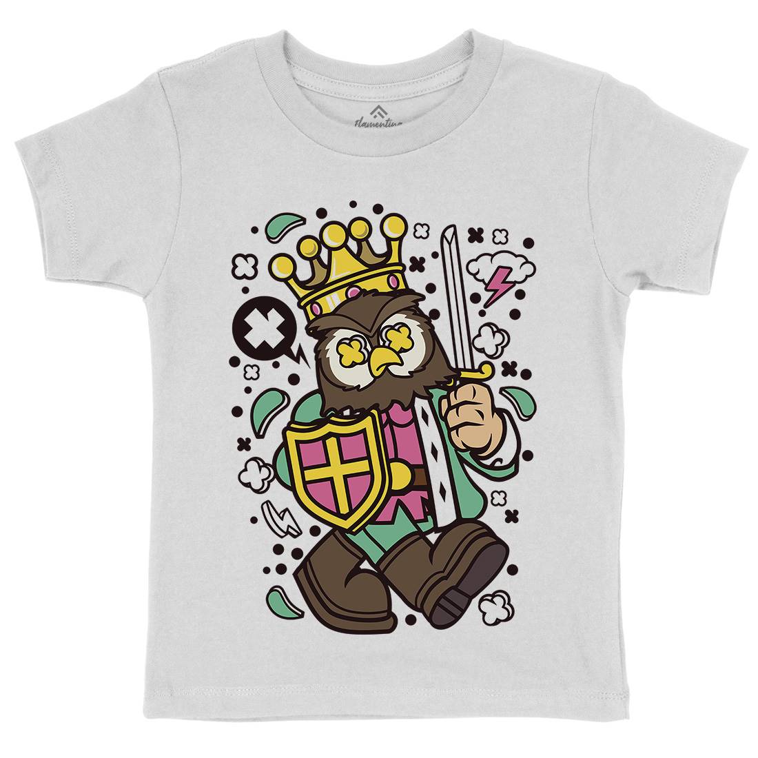 Owl King Kids Crew Neck T-Shirt Animals C598