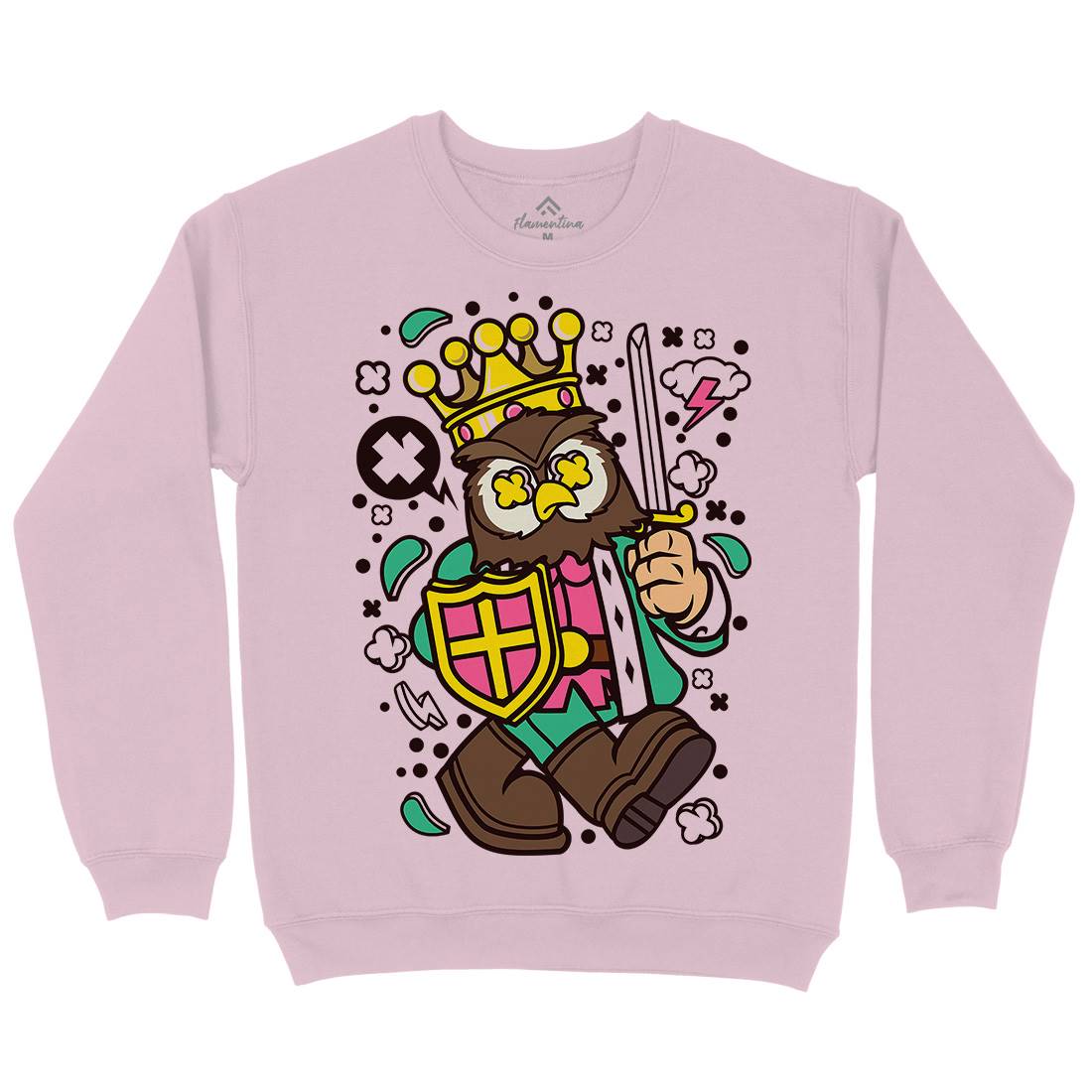 Owl King Kids Crew Neck Sweatshirt Animals C598