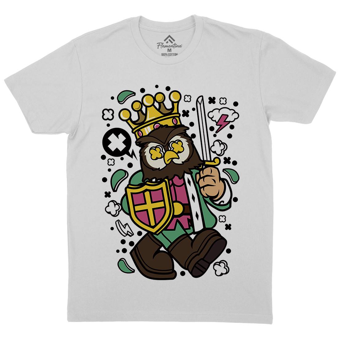 Owl King Mens Crew Neck T-Shirt Animals C598