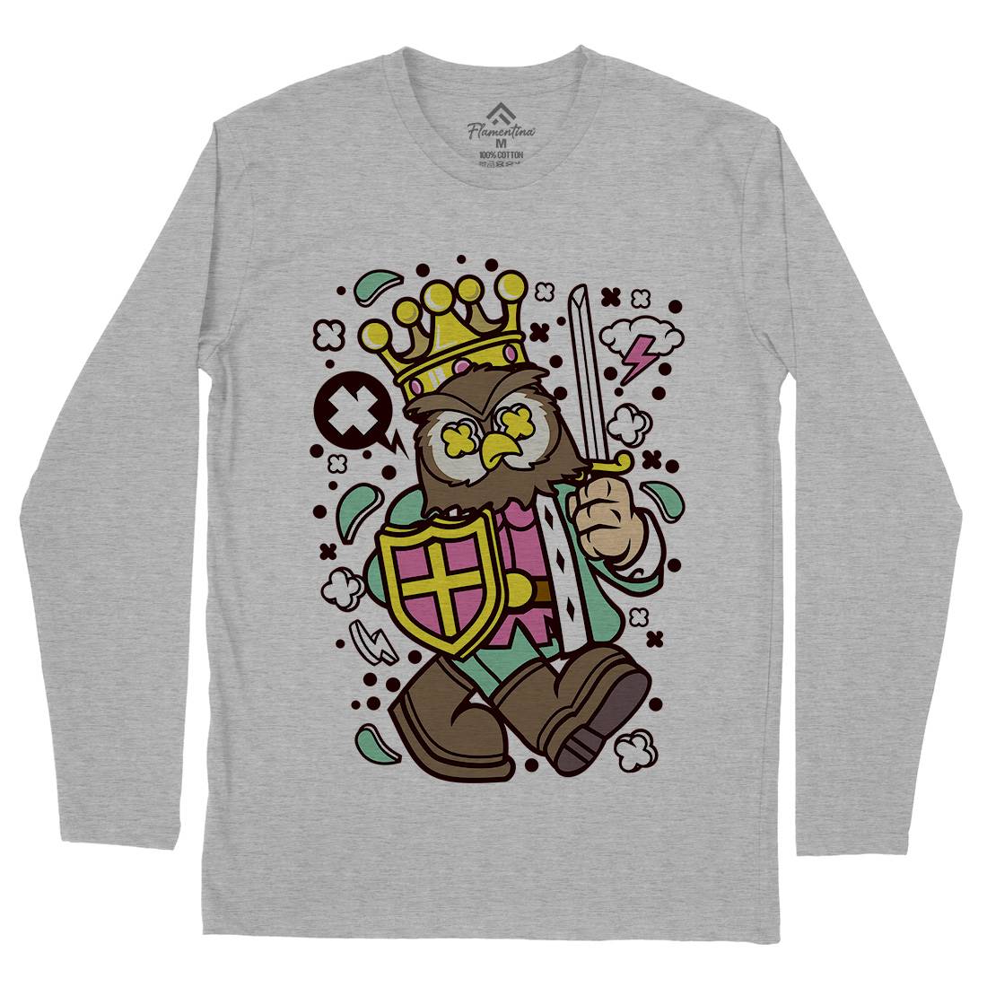 Owl King Mens Long Sleeve T-Shirt Animals C598
