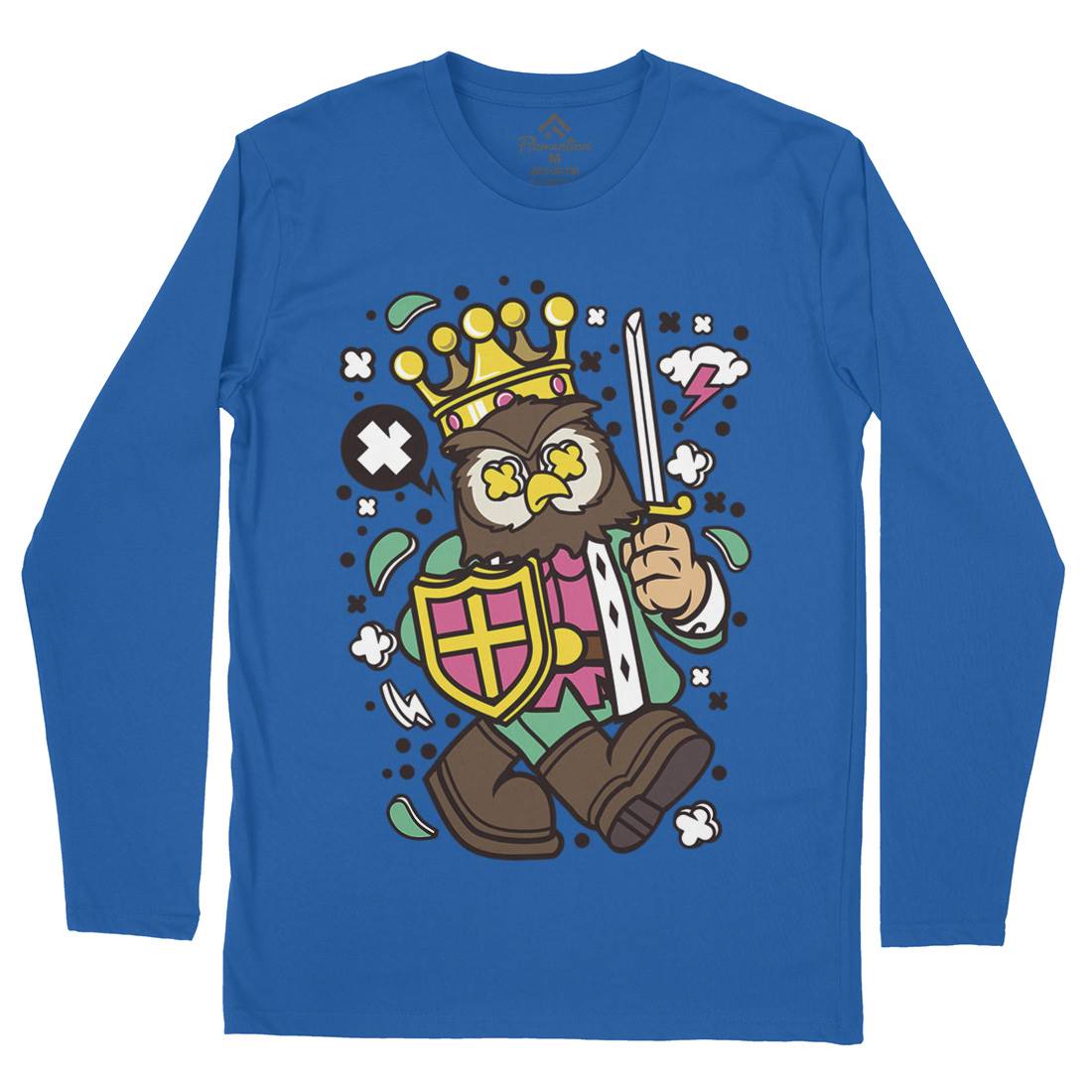 Owl King Mens Long Sleeve T-Shirt Animals C598