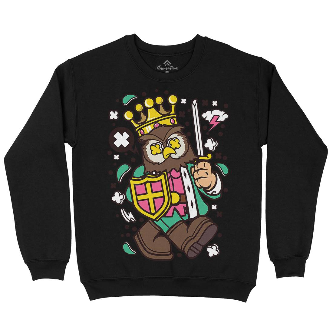 Owl King Kids Crew Neck Sweatshirt Animals C598