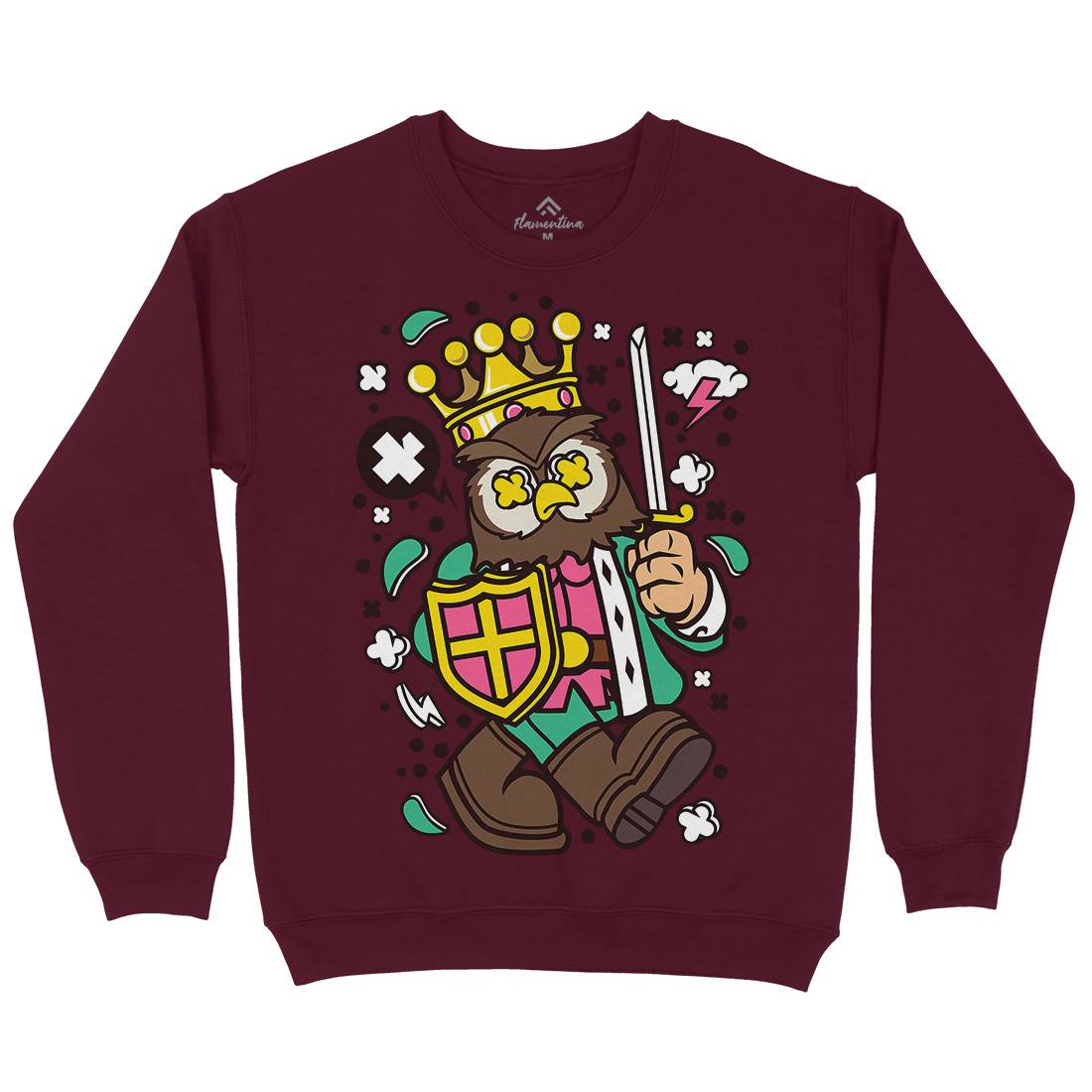 Owl King Mens Crew Neck Sweatshirt Animals C598