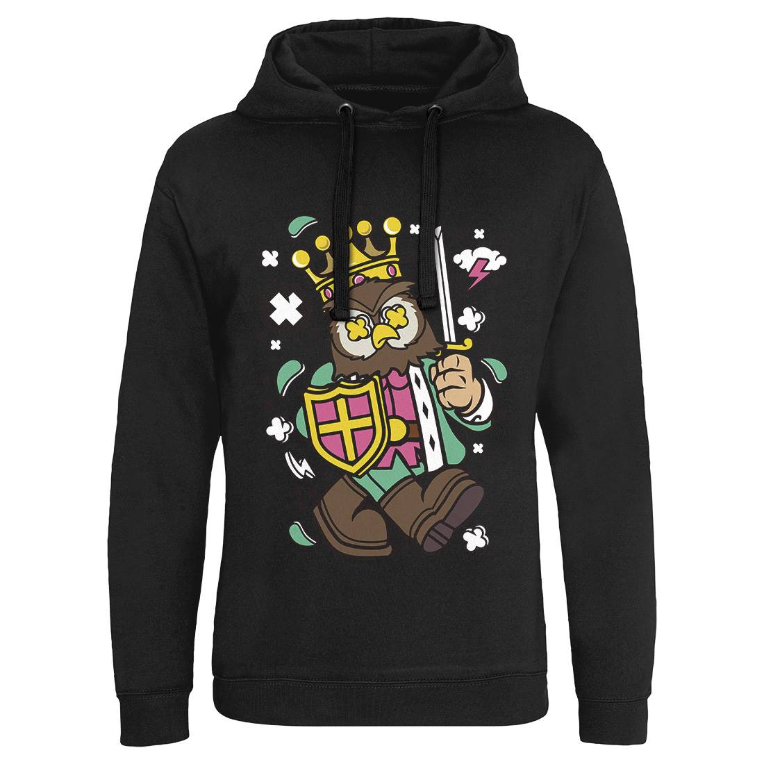 Owl King Mens Hoodie Without Pocket Animals C598