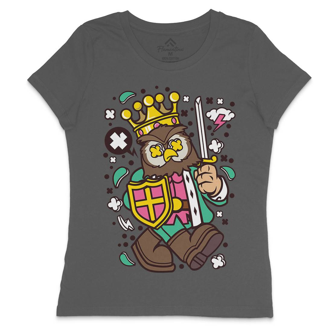 Owl King Womens Crew Neck T-Shirt Animals C598