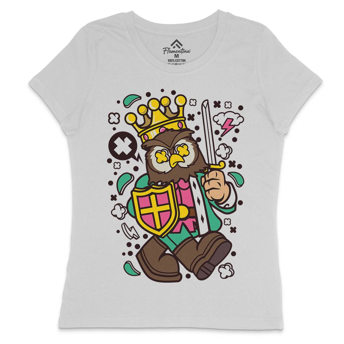 Owl King Womens Crew Neck T-Shirt Animals C598