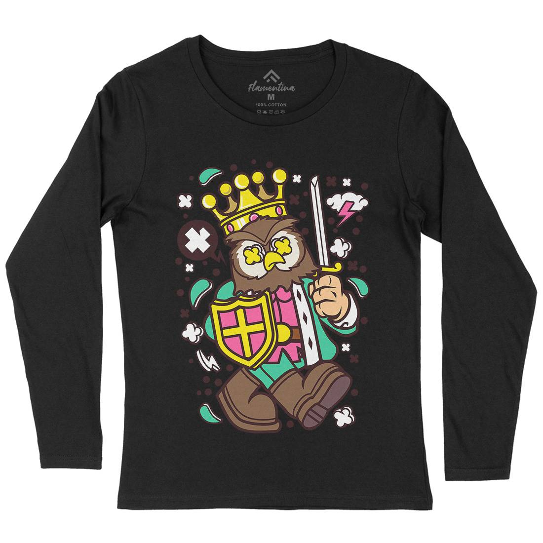 Owl King Womens Long Sleeve T-Shirt Animals C598