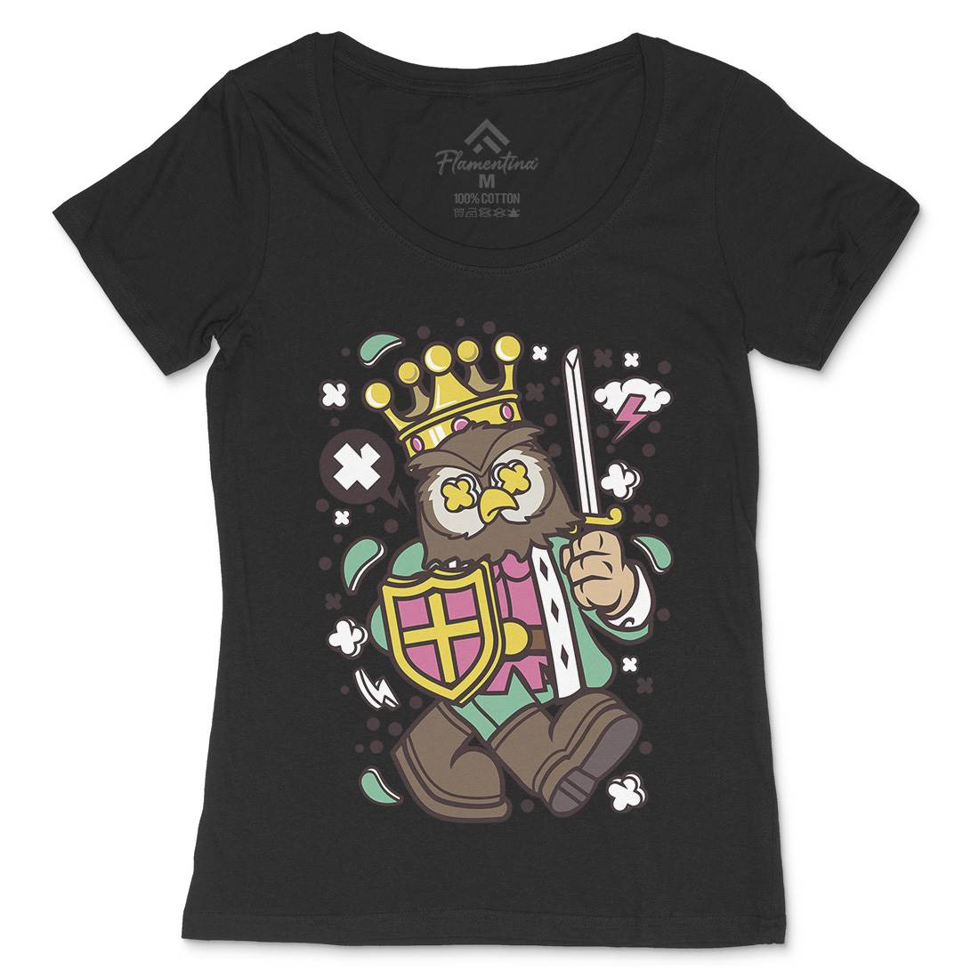 Owl King Womens Scoop Neck T-Shirt Animals C598
