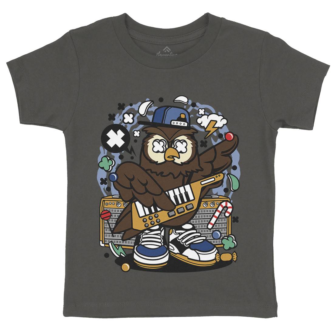 Owl Pop Star Kids Organic Crew Neck T-Shirt Music C599