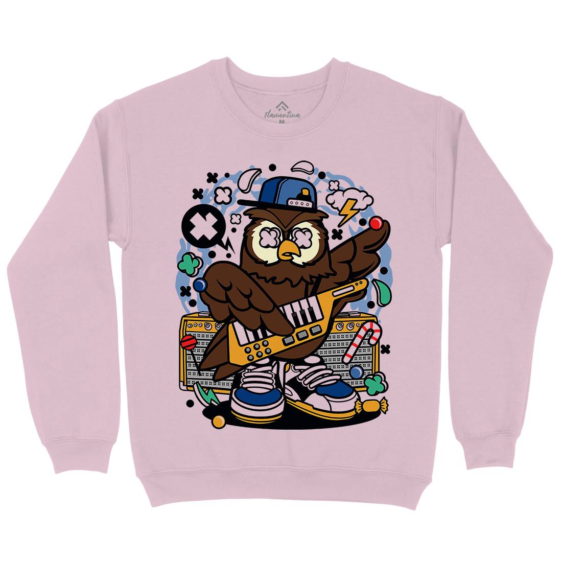 Owl Pop Star Kids Crew Neck Sweatshirt Music C599