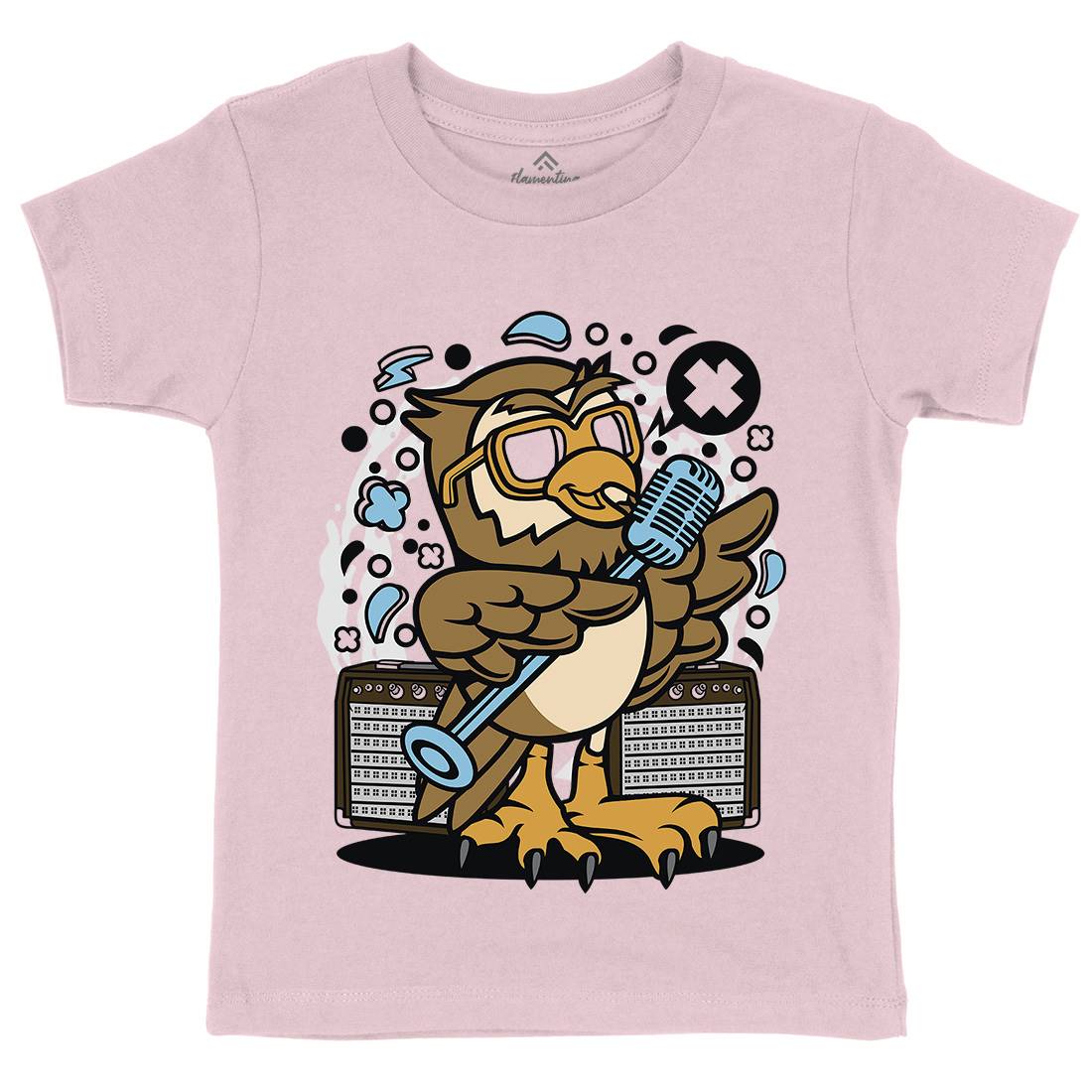 Owl Singer Kids Organic Crew Neck T-Shirt Music C600