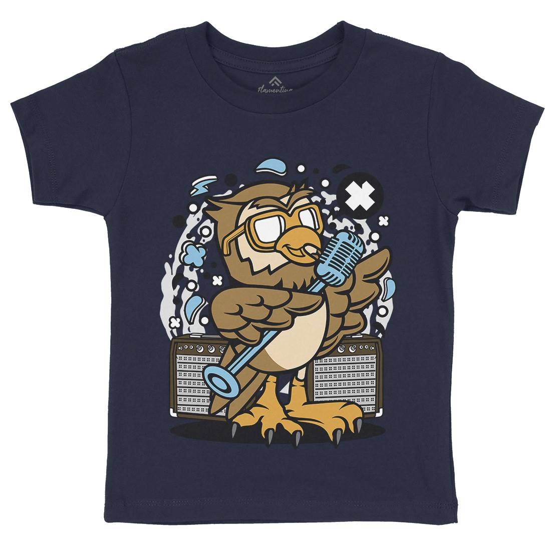 Owl Singer Kids Organic Crew Neck T-Shirt Music C600