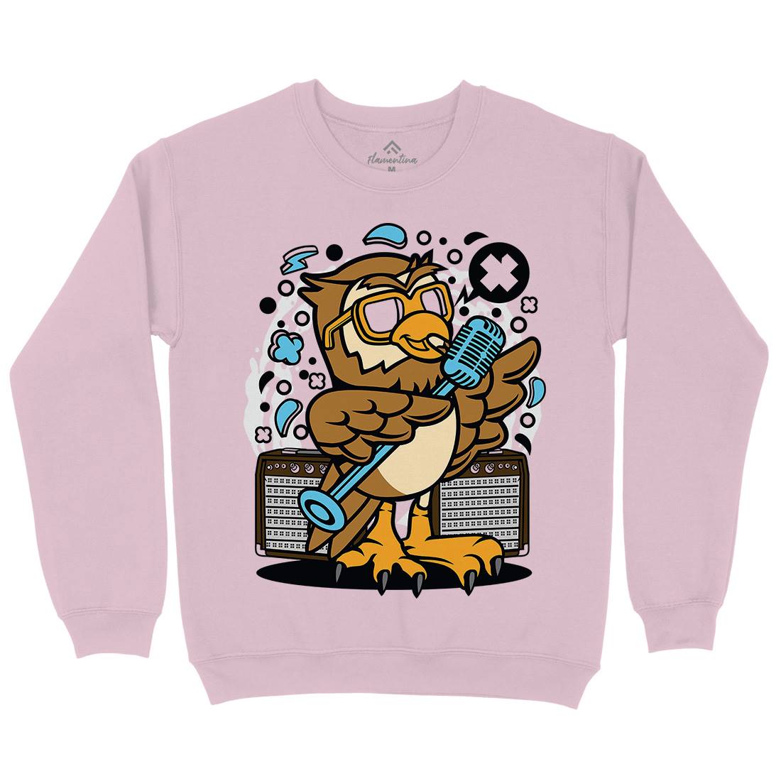 Owl Singer Kids Crew Neck Sweatshirt Music C600