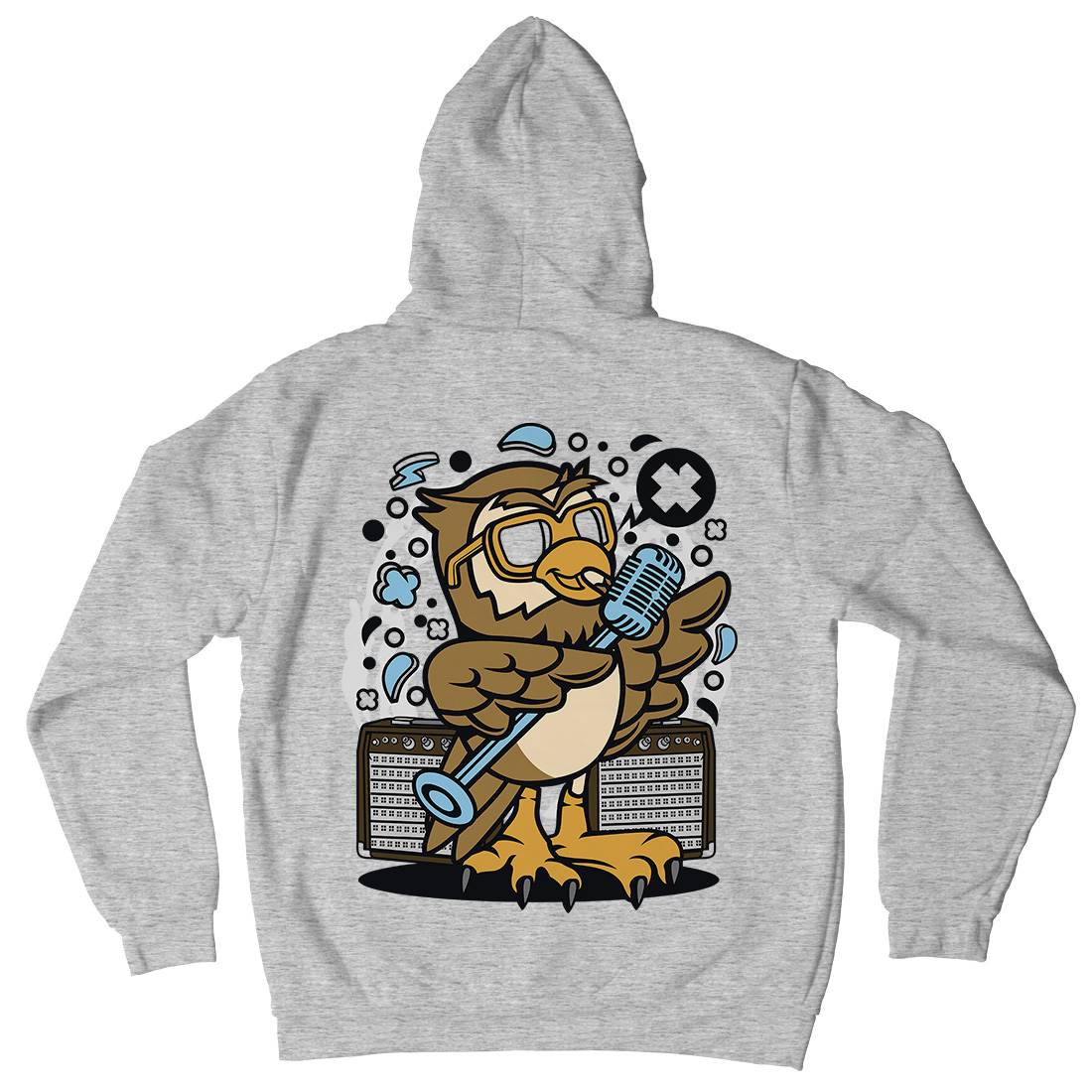 Owl Singer Mens Hoodie With Pocket Music C600