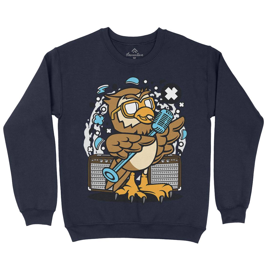 Owl Singer Kids Crew Neck Sweatshirt Music C600