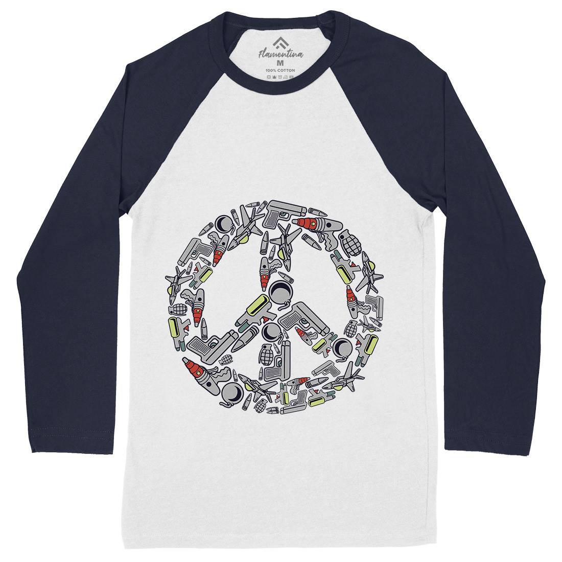 Peace Mens Long Sleeve Baseball T-Shirt Religion C601