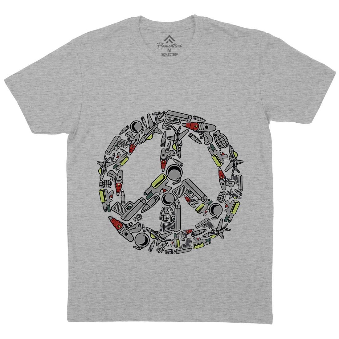 Peace Mens Organic Crew Neck T-Shirt Religion C601