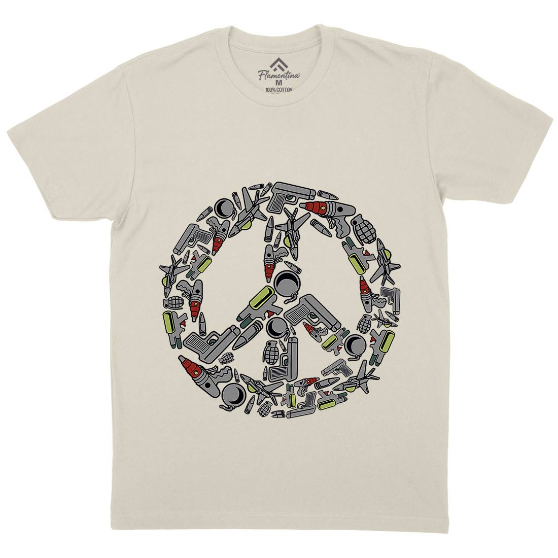Peace Mens Organic Crew Neck T-Shirt Religion C601