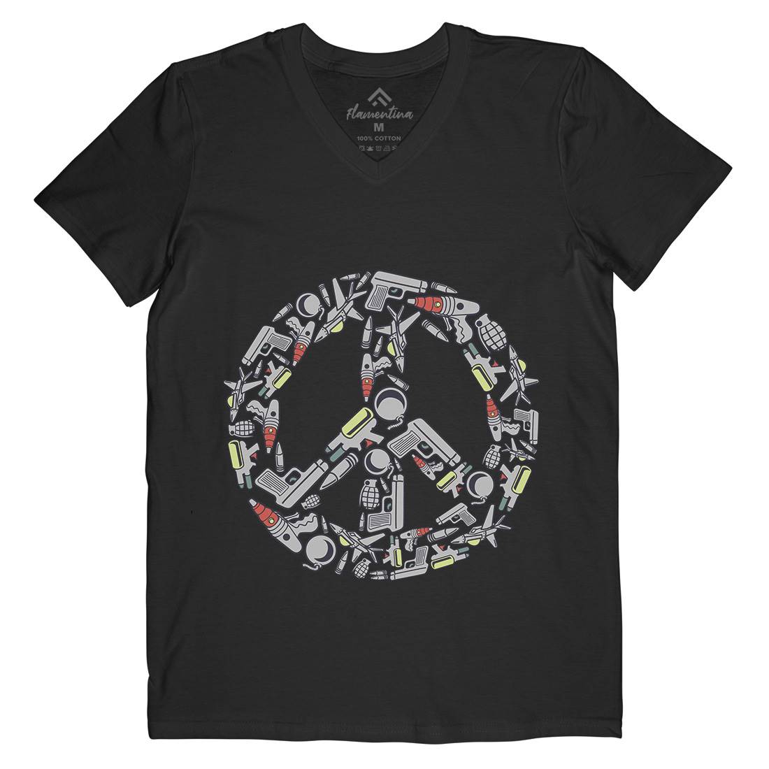 Peace Mens V-Neck T-Shirt Religion C601