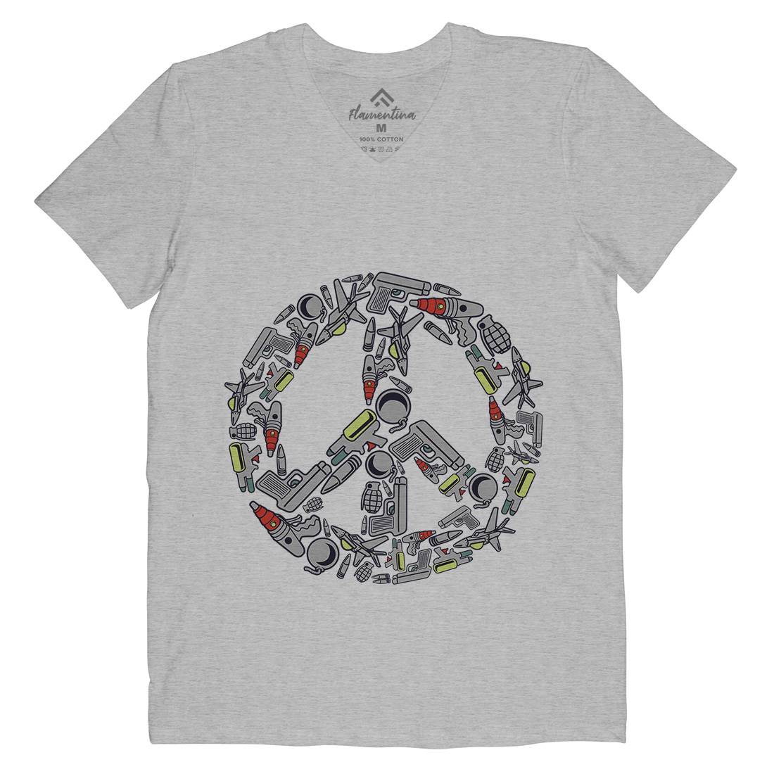 Peace Mens V-Neck T-Shirt Religion C601