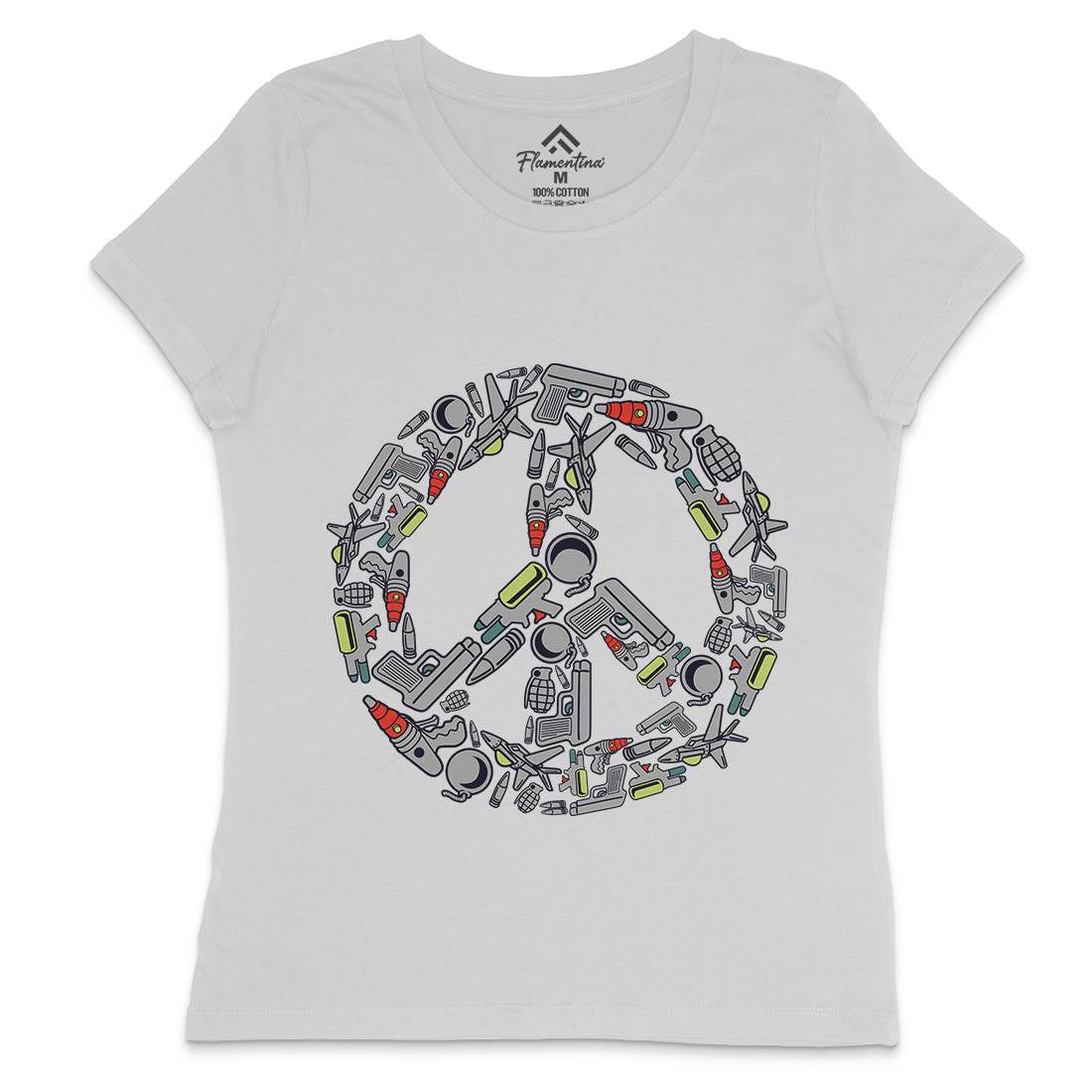 Peace Womens Crew Neck T-Shirt Religion C601