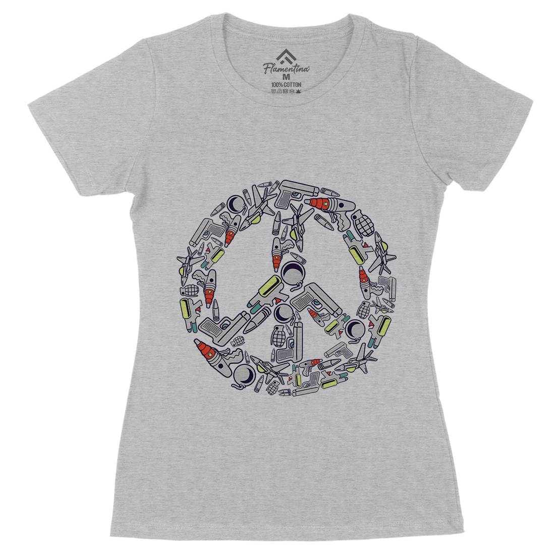 Peace Womens Organic Crew Neck T-Shirt Religion C601