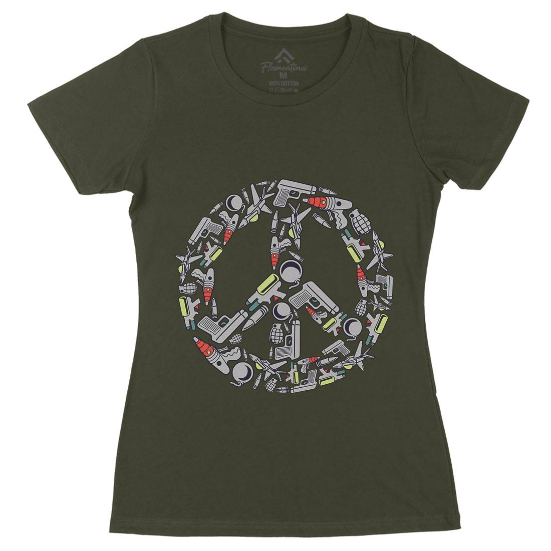 Peace Womens Organic Crew Neck T-Shirt Religion C601