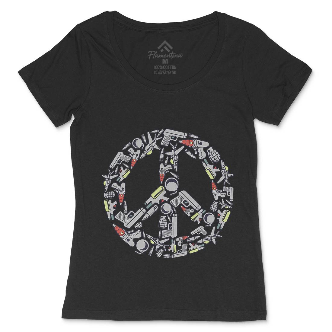 Peace Womens Scoop Neck T-Shirt Religion C601