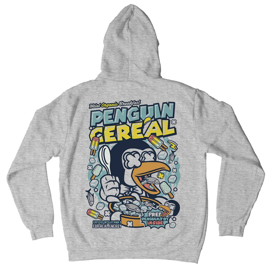 Penguin Cereal Box Mens Hoodie With Pocket Food C602