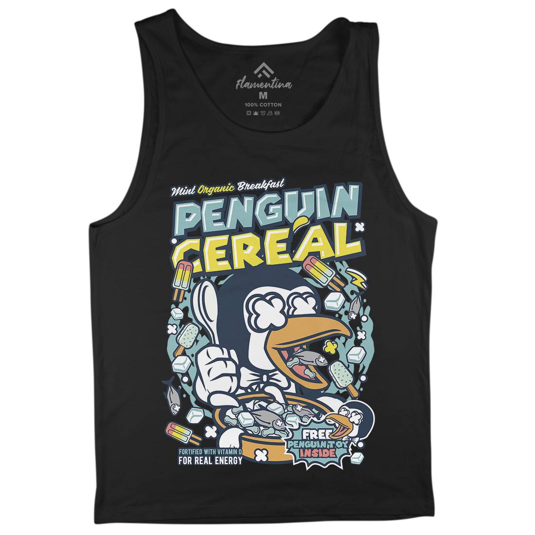 Penguin Cereal Box Mens Tank Top Vest Food C602