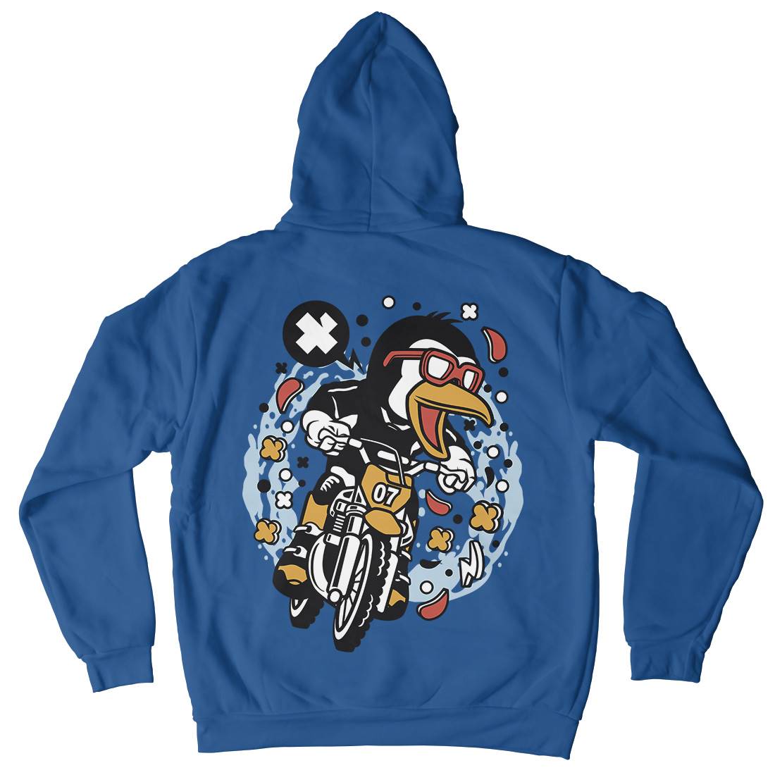 Penguin Motocross Rider Kids Crew Neck Hoodie Motorcycles C604